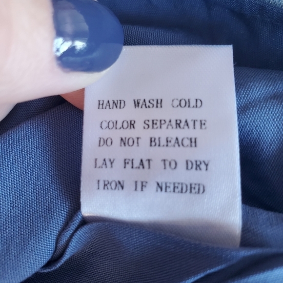 Le Lis Collection Y2K Preppy Chambray Blue Belted Skirt Medium/Large - Picture 6 of 7